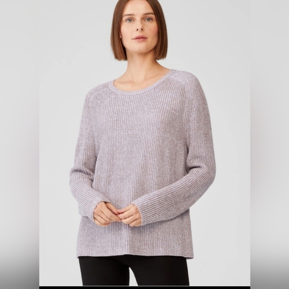 Eileen Fisher Peruvian Organic Cotton Blend Crew Neck Sweater Top - Picture 1 of 13